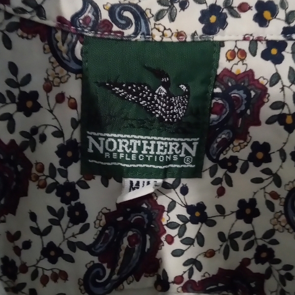 Northern Reflections Purple and Black Button Down Shirt - Picture 2 of 3